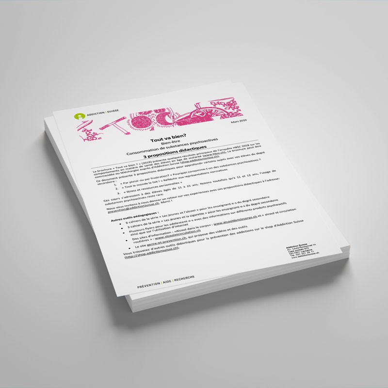 Propositions didactiques pour la brochure "Tout va bien?" HBSC 2018 Propositions didactiques pour la brochure "Tout va bien?" HBSC 2018